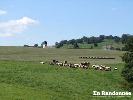 Vue sur Lièvremont et son église