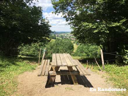 Table de pique-nique avec vue sur les Hôpitaux-Neufs